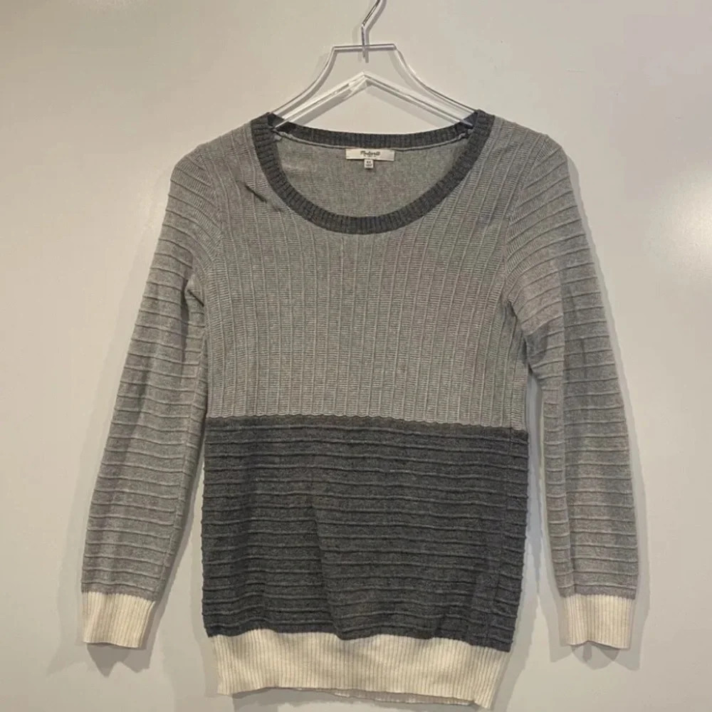 Madewell Womens Colorblock‎ Ribbed Cotton Sweater size XS (36)